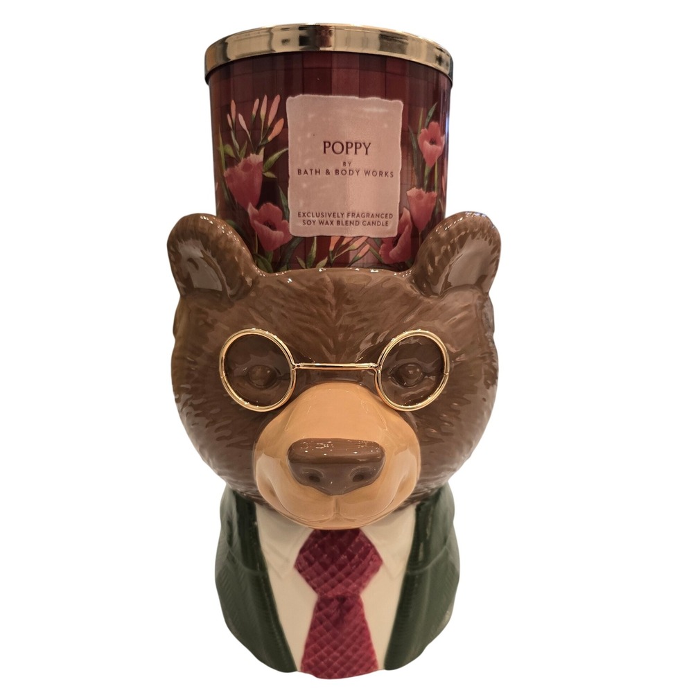 BATH & BODY WORKS Dapper Bear 3 Wick Candle Holder Pedestal NewRelease Fall 2026